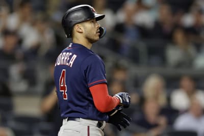 New York Yankees' Isiah Kiner-Falefa reacts after hitting a grand