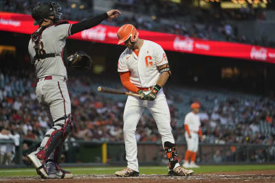 March 1, 2023, Scottsdale, Arizona, USA: EVAN LONGORIA fouls a ball off  during a Major League Spring Training game between the Arizona Diamondbacks  and the San Francisco Giants. (Credit Image: © Steven