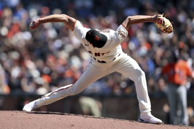 San Francisco Giants' Kris Bryant celebrates after a baseball game