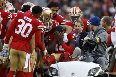 San Francisco 49ers wide receiver Deebo Samuel takes a tunnel