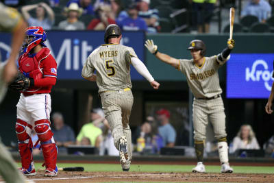 Arlington, Texas, USA. Apr 11, 2021: San Diego Padres first