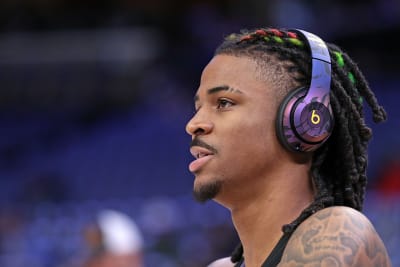 Ja Morant of the Memphis Grizzlies warms up before the game against