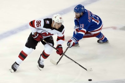 Rangers' award winner Ryan Lindgren OK after taking puck to face