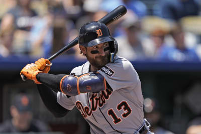 Detroit Tigers' Eric Haase plays during a baseball game, Thursday