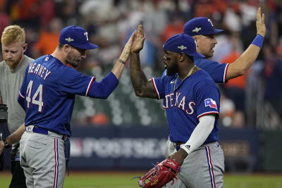 Astros celebrate 5-3 victory over rival Rangers