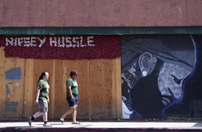 Nipsey Hussle's Clothing Store Backdrop for Gunshots