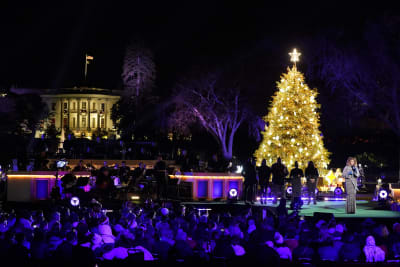 National Christmas Tree blazes to life with Biden lighting