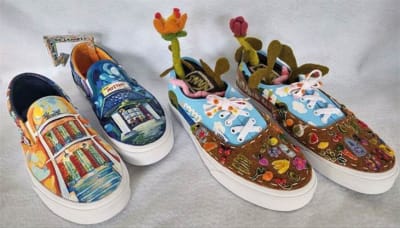 shoes VANS ~ slip on custom hamburger youth boy girl men 4 / women