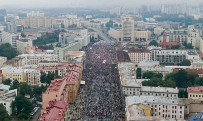 Video shows armed Belarus president as protests roil capital