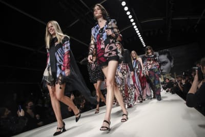 A model walks the runway during the Chanel Ready to Wear show as part