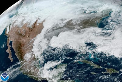 Satellite images show 'bomb cyclone' churning off California coast