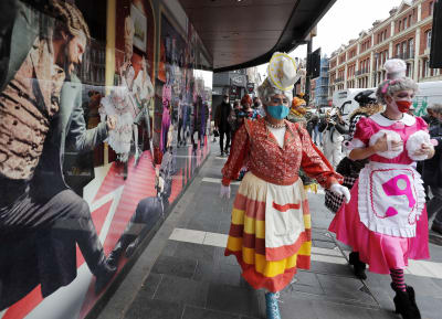 Actors in drag march in London to highlight coronavirus threat to UK  theater - Hindustan Times