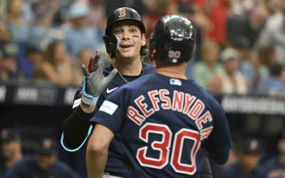 Triston Casas of the Boston Red Sox walks through the batting