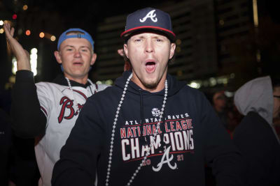 Atlanta Braves 3 Time World Series Champions Fitted Hat