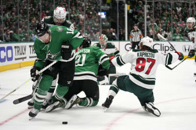 Hartman goal in 2nd OT gives Wild 3-2 win over Stars in G1