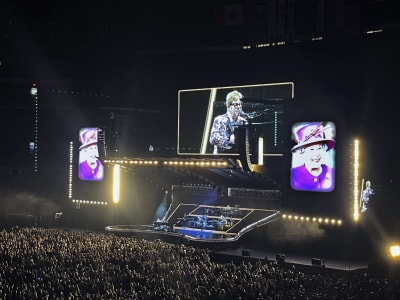 Elton John ends US leg of farewell tour with starry Dodger Stadium