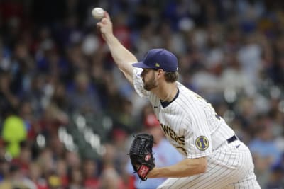 Milwaukee Brewers' Luis Urias of a baseball game against the San