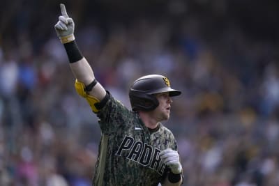 Jake Cronenworth San Diego Padres Game-Used White/Gold Adidas Batting Gloves from The 2021 MLB Season