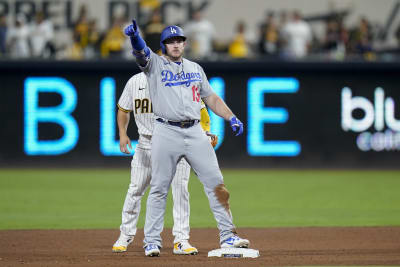 San Diego Padres' Trent Grisham reacts after hitting a home run