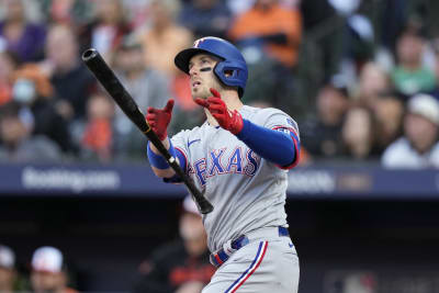 Calm Carter keeps getting on base for Rangers. Bochy wonders if the kid  even realizes he's in majors