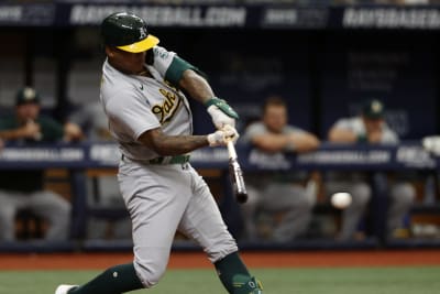 St. Petersburg, FL. USA; Oakland Athletics center fielder Cristian