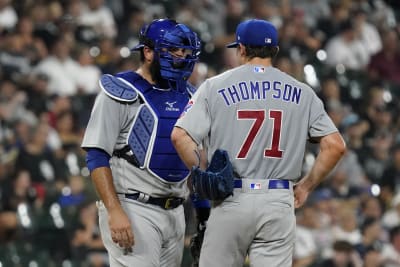 Chicago Cubs center fielder Michael Hermosillo (32) in the first