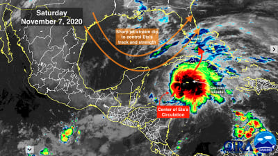 Tropical Storm Eta track update: A big path shift east; tropical storm  warnings issued for Florida's west coast 