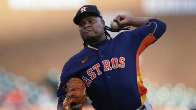 Houston Astros pitchers Framber Valdez, Luis Garcia, Cristian