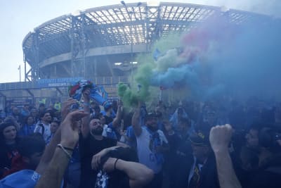 Sampdoria fans set off fireworks in huge celebrations after