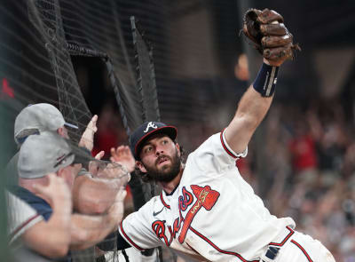 Dansby Swanson of the Atlanta Braves in action during a game against