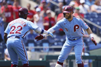 Phillies 3 Bryce Harper Red Throwback Jersey