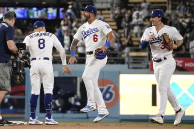 FILE - Los Angeles Dodgers' David Peralta (6), of Venezuela