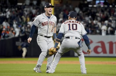 Alex Bregman Game-Used World Champions Gold Jersey - 4/3/18