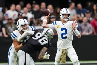 Las Vegas Raiders running back Zamir White (35) leaves the field against  the Indianapolis Colts during the first half of an NFL football game,  Sunday, Nov 13, 2022, in Las Vegas. (AP