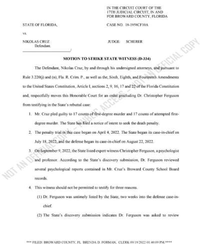 Judge denies Parkland school shooter's defense motion to disqualify herself