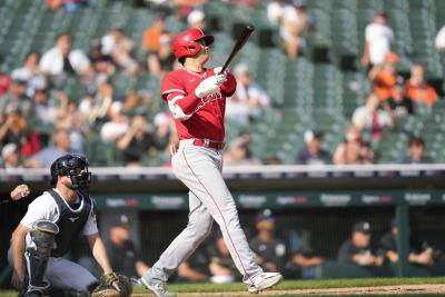 Shohei Ohtani of the Los Angeles Angels puts on a samurai warrior