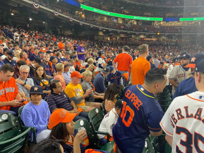 Drone video: Astros put up new 'Level Up' signs outside Minute Maid Park  for the 2022 season