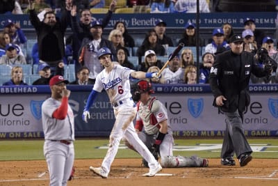 LOS ANGELES, CA - APRIL 17: The Cincinnati Reds logo on a jersey during a  MLB game between the Cincinnati Reds and the Los Angeles Dodgers on April  17, 2019 at Dodger