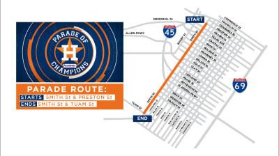 Astros World Series parade route, start time, road closures