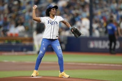 Jonah Heim's Mother-In-Law Throws Out Ceremonial 1st Pitch