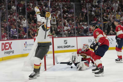 Vegas Golden Knights right wing Jonathan Marchessault (81) scores a goal  against the Florida Panthers during the first period of Game 1 of the NHL  hockey Stanley Cup Finals, Saturday, June 3