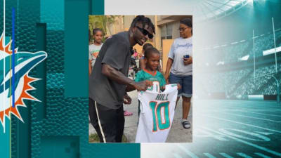 Mini-Cheetah' catches Tyreek Hill's eye and gets surprise visit from  Dolphins superstar