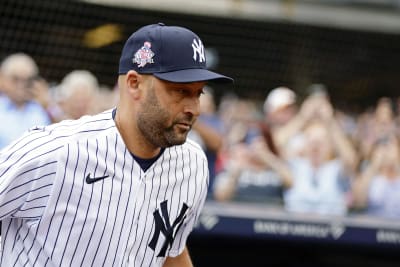 Derek Jeter at Yankees Old-Timers' Day with 1998 World Series champs