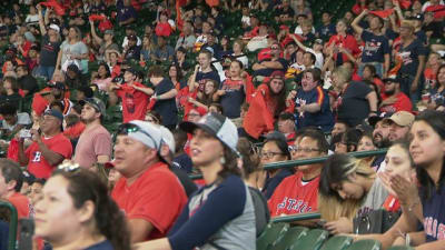 Astros fans gather at Minute Maid Park to watch Game 3