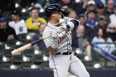 Javier Baez removed from game as Brewers hit yet another Detroit Tigers  batter in hand