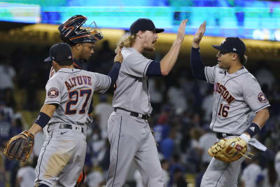 Michael Brantley Takes a Quiet Moment With Dad, Chas McCormick Goes Full  Party Beast, Yordan Hides & Verlander Comes In Hot — Inside the Astros'  Epic Bottle Popping Party in Minny