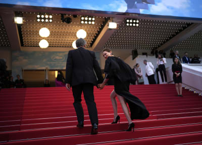 French actress Adele Exarchopoulos poses on the red carpet of