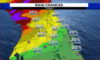 A cold front is expected to increase rain chances across Central Florida