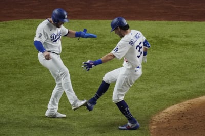 LeBron James Celebrates Mookie Betts at Dodger Game