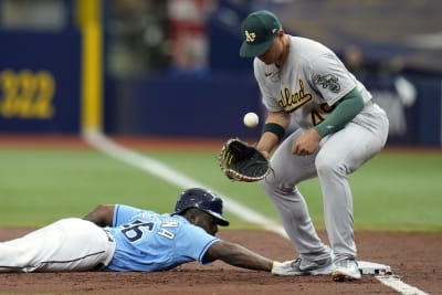 St. Petersburg, FL. USA; Oakland Athletics center fielder Cristian